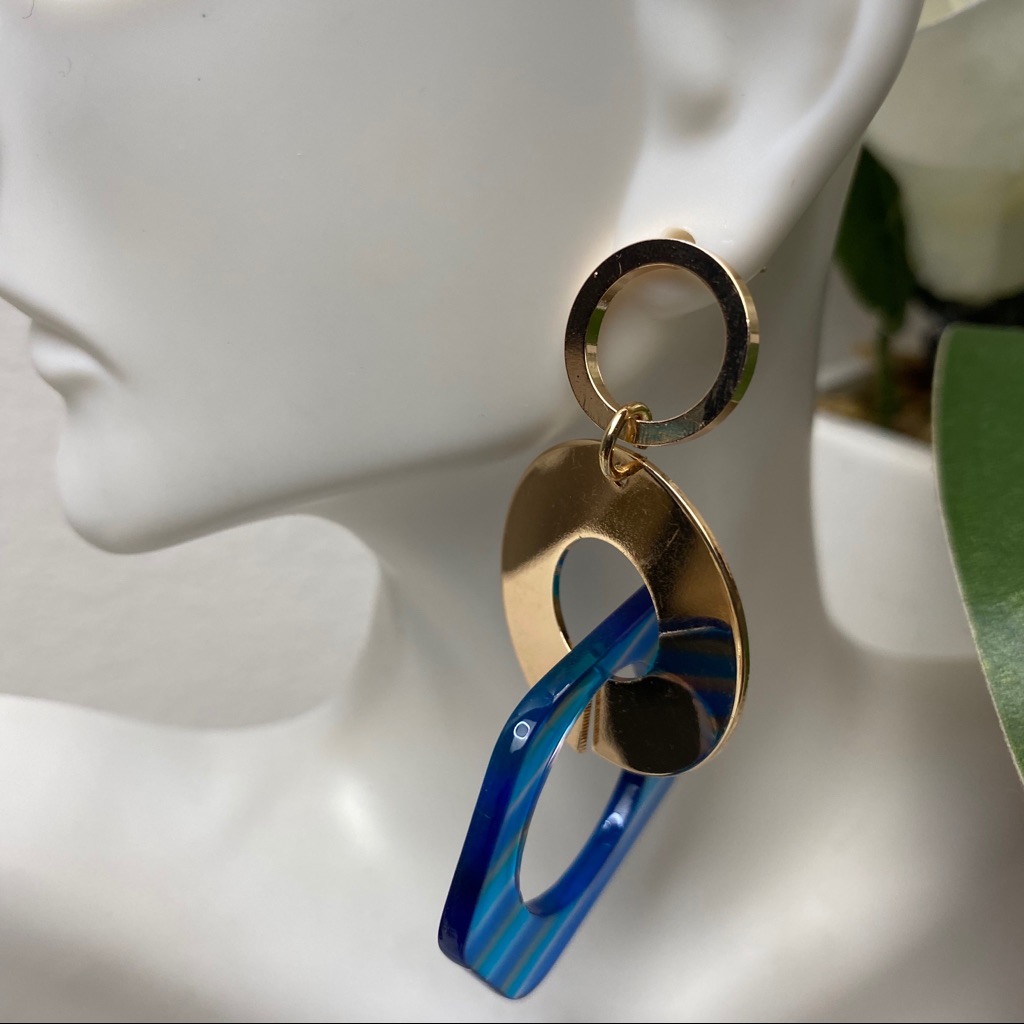Panacea Linear Geometric - Link Earrings